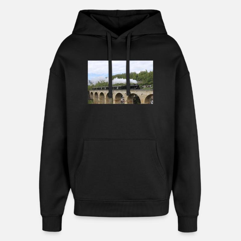 SBB Lok auf Viadukt - Oversized Unisex Hoodie von Stanley/Stella - Schwarz