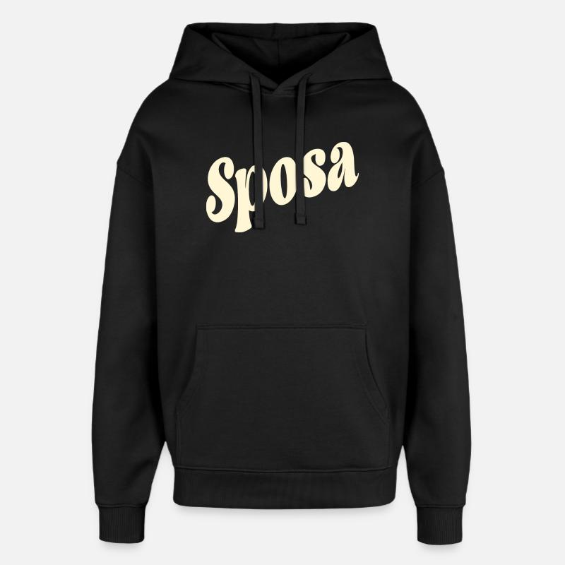 Mariée italienne - Mariage Italie Sposa - Sweat à capuche unisexe Stanley/Stella Oversized - noir