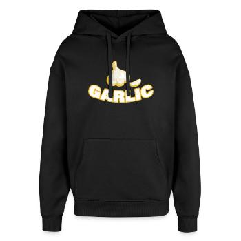 AIL - Sweat à capuche unisexe Stanley/Stella Oversized - noir - Devant - AI Model Female 172 light (172cm) & AI Model Male 185 light (185cm)