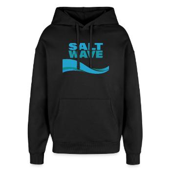VAGUE DE SEL - Sweat à capuche unisexe Stanley/Stella Oversized - noir - Devant - AI Model Female 172 light (172cm) & AI Model Male 185 light (185cm)