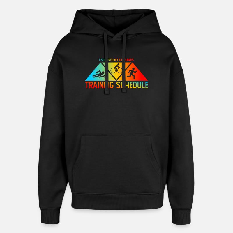 Triathlon-Anzug - Triathlet im Training - Oversized Unisex Hoodie von Stanley/Stella - Schwarz