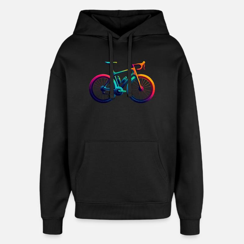 Lebendiger Regenbogen Radfahren Illustration - Oversized Unisex Hoodie von Stanley/Stella - Schwarz
