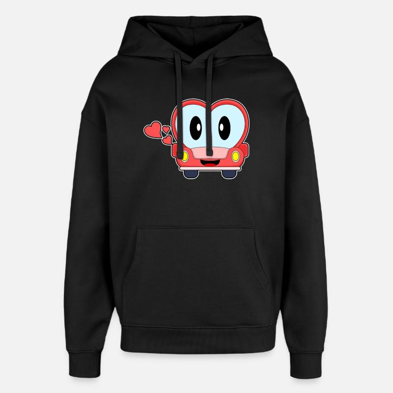 Voiture cœur - Sweat à capuche unisexe Stanley/Stella Oversized - noir