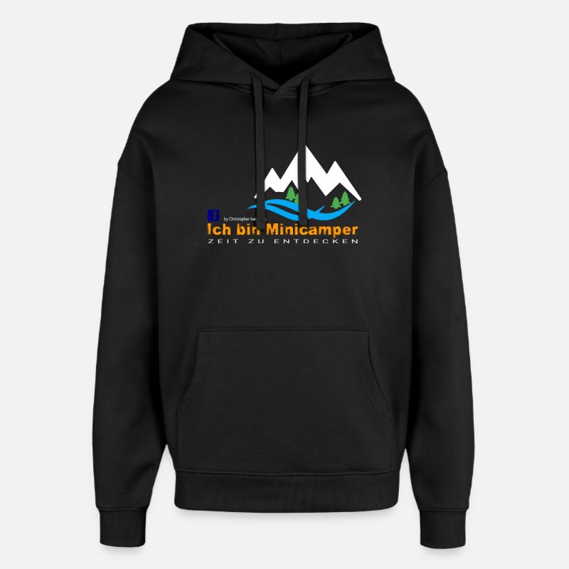 Minicamper Bergwanderer Motiv - Oversized Unisex Hoodie von Stanley/Stella - Schwarz