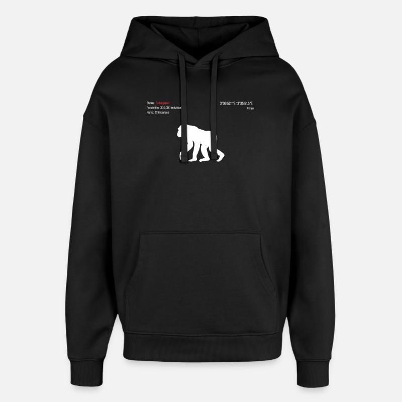 Schimpanse - Oversized Unisex Hoodie von Stanley/Stella - Schwarz