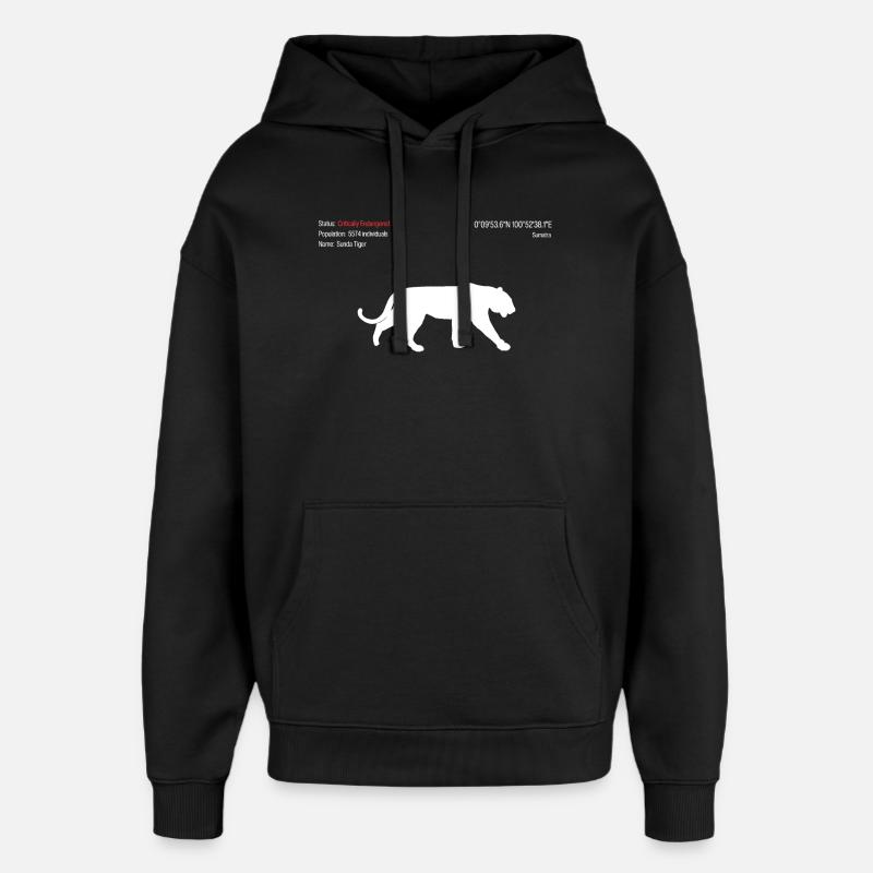 Tigre - Sweat à capuche unisexe Stanley/Stella Oversized - noir