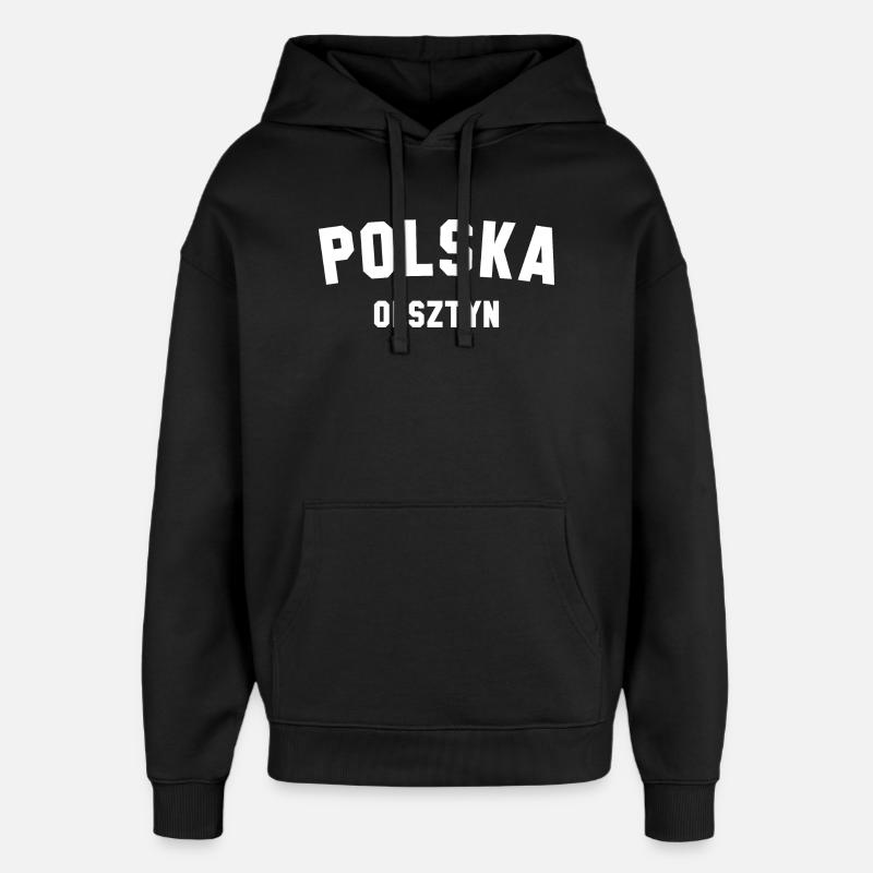 OLSZTYN Polska, Pologne - Sweat à capuche unisexe Stanley/Stella Oversized - noir