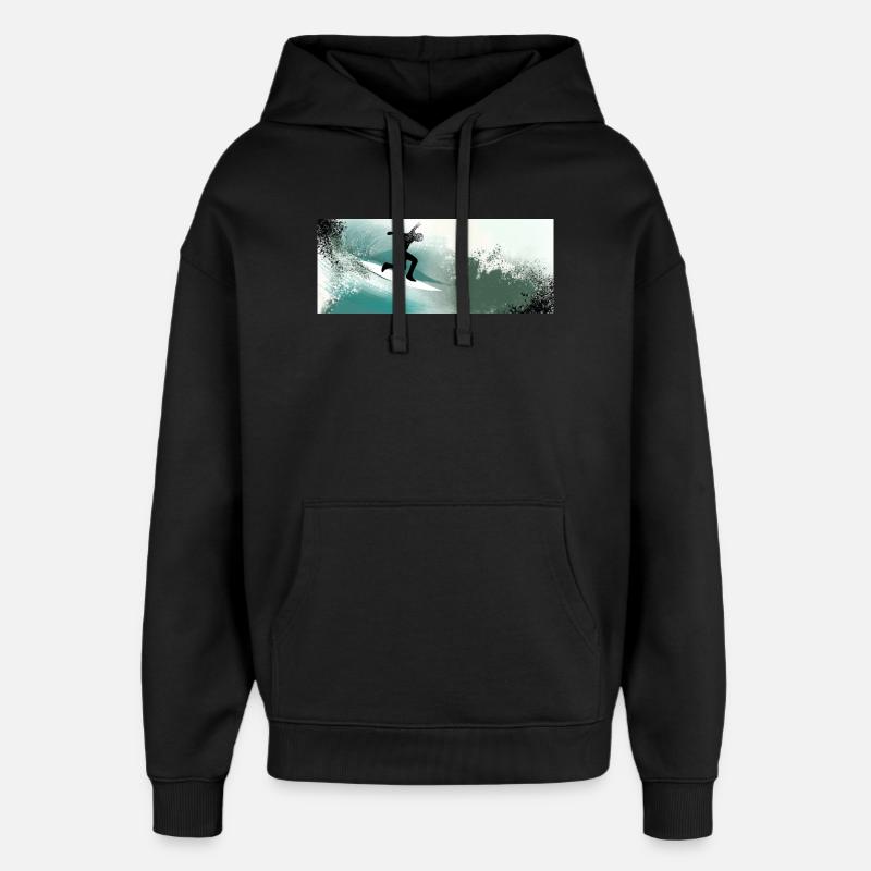 Dans le tumulte des vagues - Sweat à capuche unisexe Stanley/Stella Oversized - noir