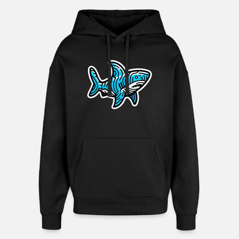 Requin - Sweat à capuche unisexe Stanley/Stella Oversized - noir