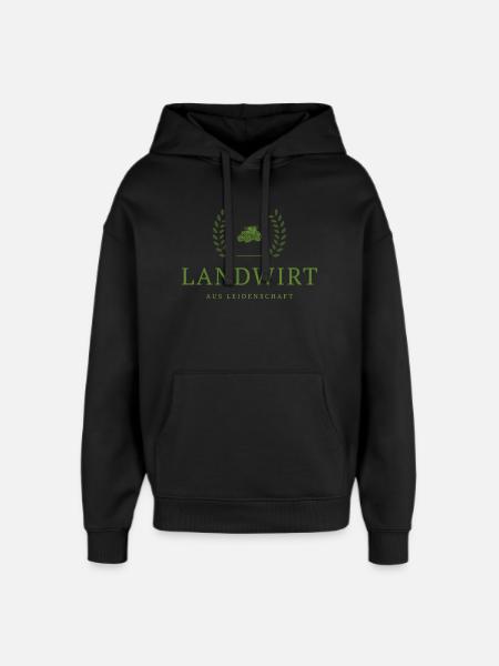 Farmer Passion Emblem - Oversized Unisex Hoodie by Stanley/Stella - black
