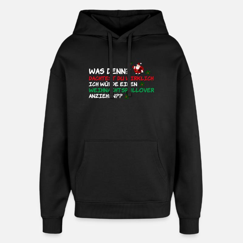 Weihnachtspullover Weihnachtsmann Weihnachten - Oversized Unisex Hoodie von Stanley/Stella - Schwarz