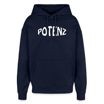 POWER - Oversized Unisex Hoodie by Stanley/Stella - navy - Front - AI Model Female 172 light (172cm) & AI Model Male 185 light (185cm)