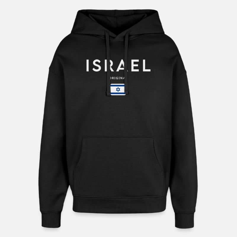 Drapeau d’Israël, fierté israélienne - Sweat à capuche unisexe Stanley/Stella Oversized - noir