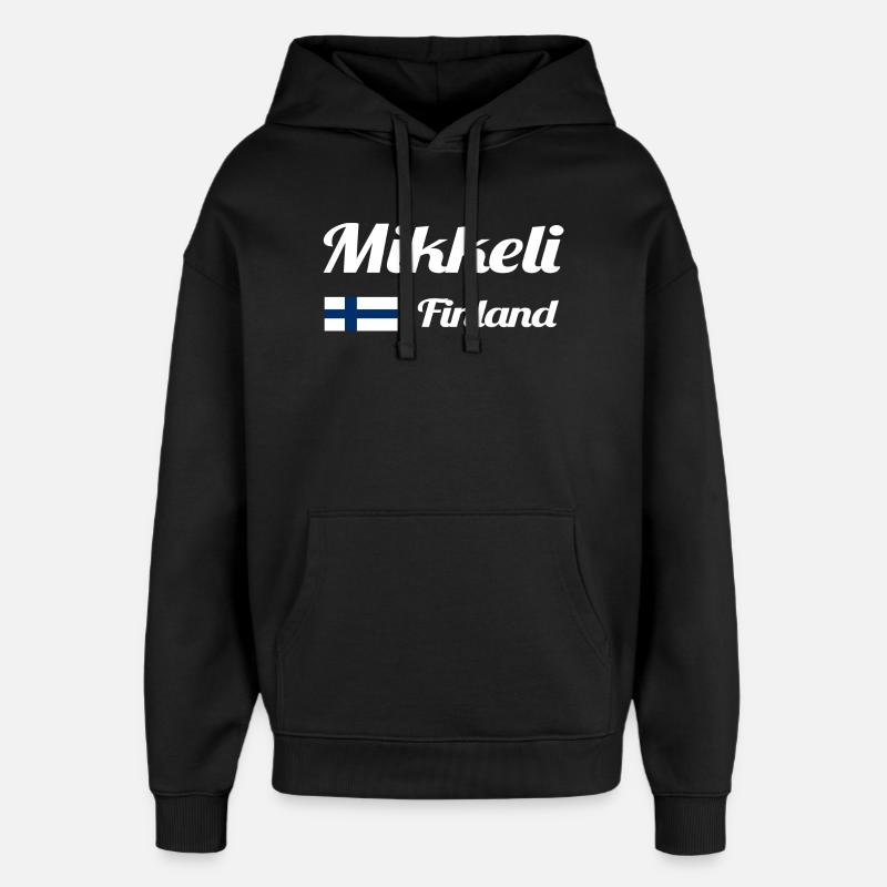 Mikkeli Finlande- Imprimés élégants - Sweat à capuche unisexe Stanley/Stella Oversized - noir