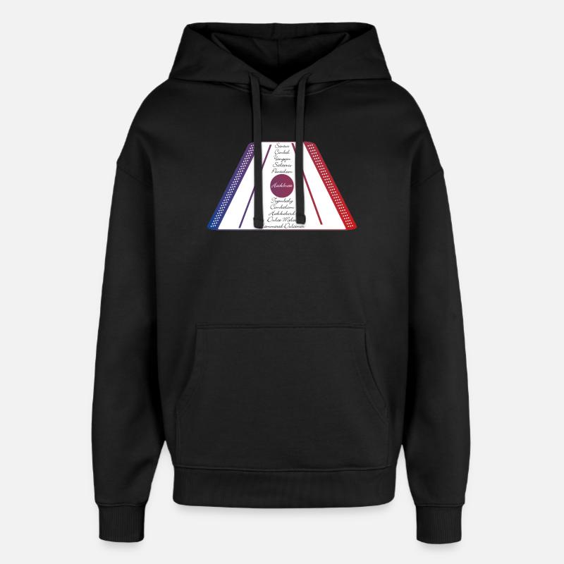 Hackbrett blau rot - Oversized Unisex Hoodie von Stanley/Stella - Schwarz