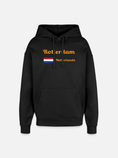 Rotterdam Netherlands- Stylish prints - Oversized Unisex Hoodie by Stanley/Stella - black