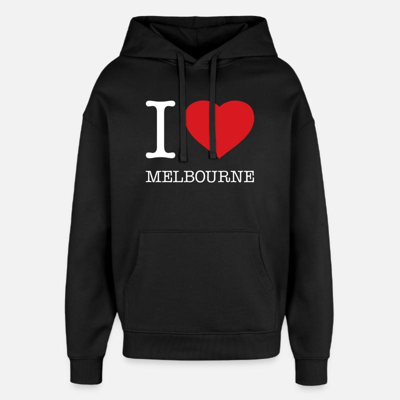 J’ADORE MELBOURNE - Sweat à capuche unisexe Stanley/Stella Oversized - noir
