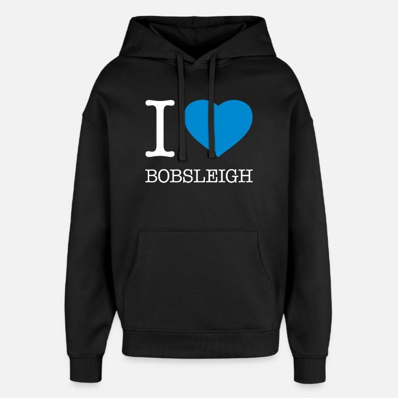 I LOVE BOBSLEIGH Bobfahren - Oversized Unisex Hoodie by Stanley/Stella - black