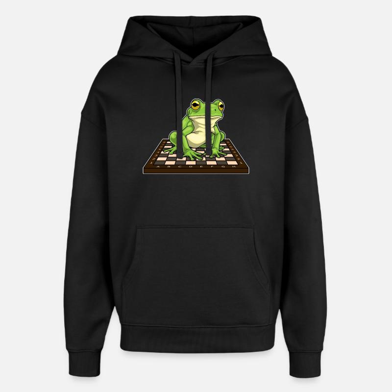 Grenouille Échiquier Échecs - Sweat à capuche unisexe Stanley/Stella Oversized - noir