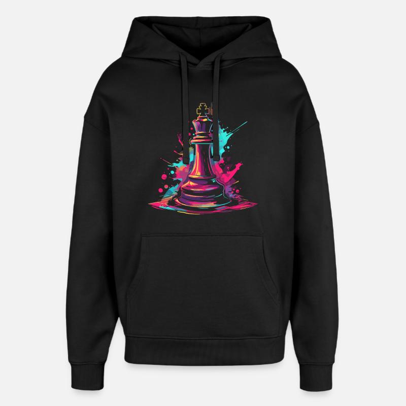 Graffiti d’échecs - Sweat à capuche unisexe Stanley/Stella Oversized - noir