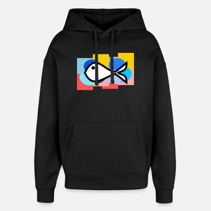 POISSON D'AVRIL. POISSON. SARDINE. ANNIVERSAIRE - Sweat à capuche unisexe Stanley/Stella Oversized - noir