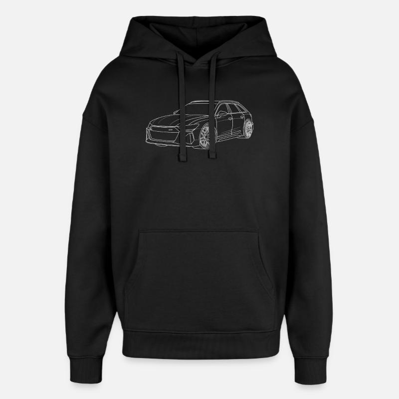 Contour automatique blanc - Sweat à capuche unisexe Stanley/Stella Oversized - noir