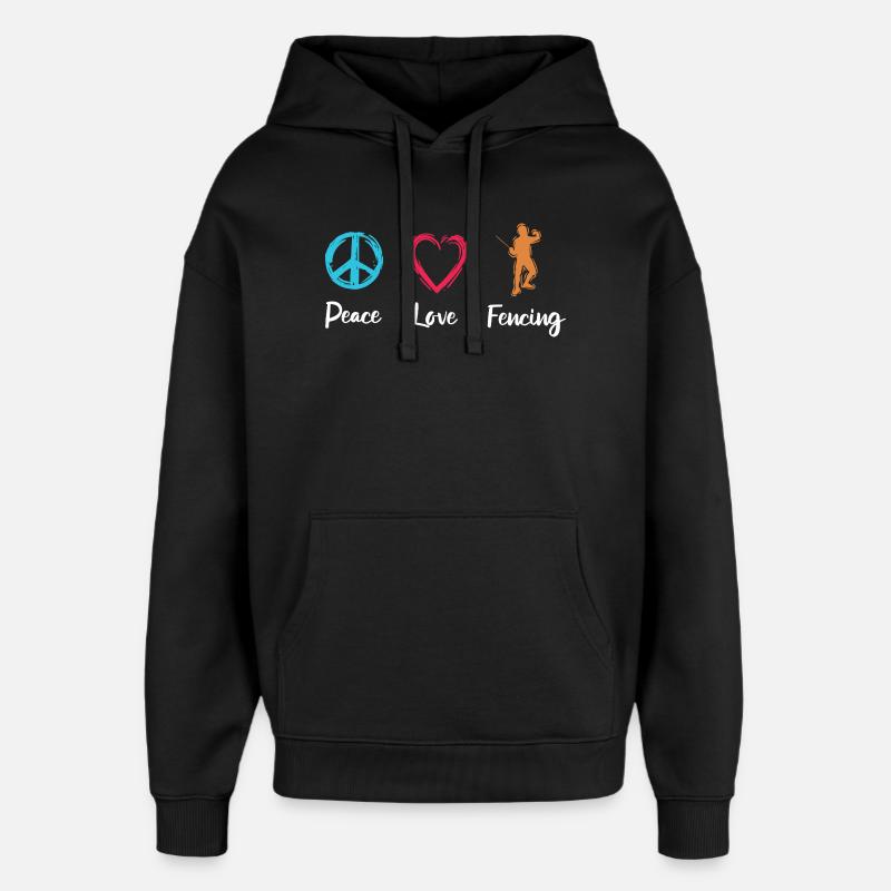 Paix Amour Escrime - Sweat à capuche unisexe Stanley/Stella Oversized - noir
