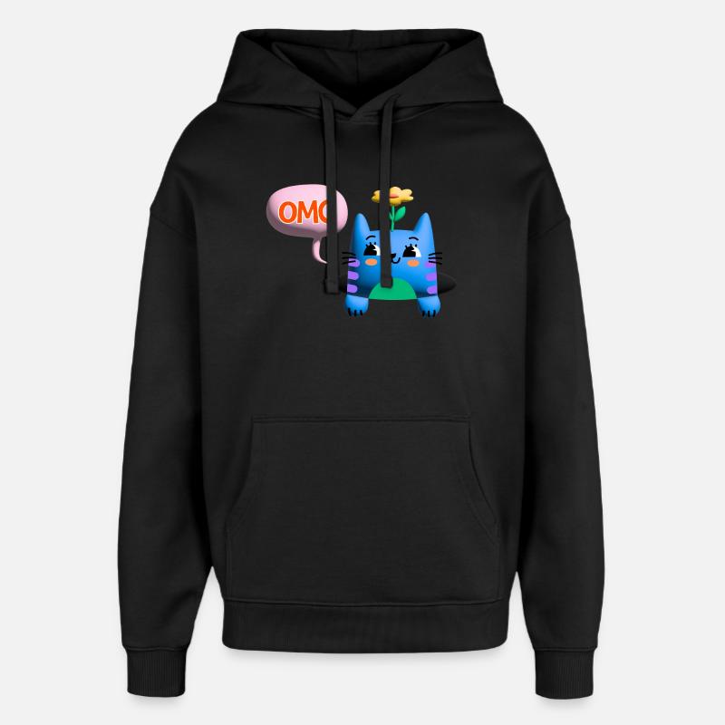 OMG Cat cute 3d bubble - Oversized Unisex Hoodie von Stanley/Stella - Schwarz
