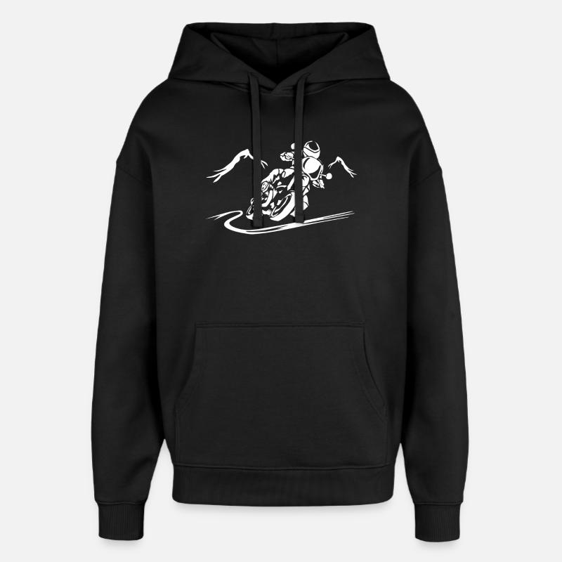 Silhouette de moto à grande vitesse - Sweat à capuche unisexe Stanley/Stella Oversized - noir