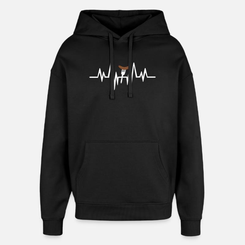 Wurst herzschlag - Oversized Unisex Hoodie von Stanley/Stella - Schwarz
