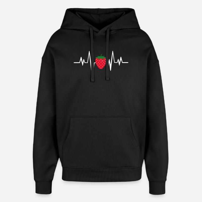 Erdbeeren herzschlag - Oversized Unisex Hoodie von Stanley/Stella - Schwarz