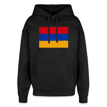 Drapeau de l’Arménie – symbole d’identité et de fierté nationale - Sweat à capuche unisexe Stanley/Stella Oversized - noir - Devant - AI Model Female 172 light (172cm) & AI Model Male 185 light (185cm)