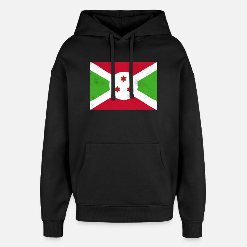 Drapeau du Burundi - Sweat à capuche unisexe Stanley/Stella Oversized - noir