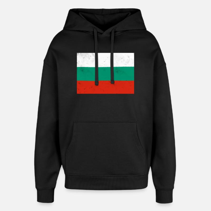 Drapeau de la Bulgarie - Sweat à capuche unisexe Stanley/Stella Oversized - noir