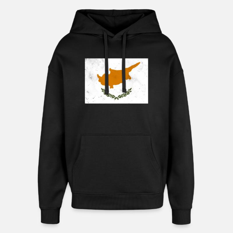 Drapeau de Chypre - Sweat à capuche unisexe Stanley/Stella Oversized - noir