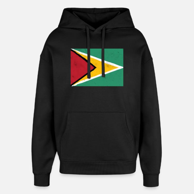 Drapeau du Guyana – Énergie dynamique - Sweat à capuche unisexe Stanley/Stella Oversized - noir