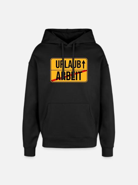 Urlaub Arbeit Wegweiser Design - Oversized Unisex Hoodie von Stanley/Stella - Schwarz