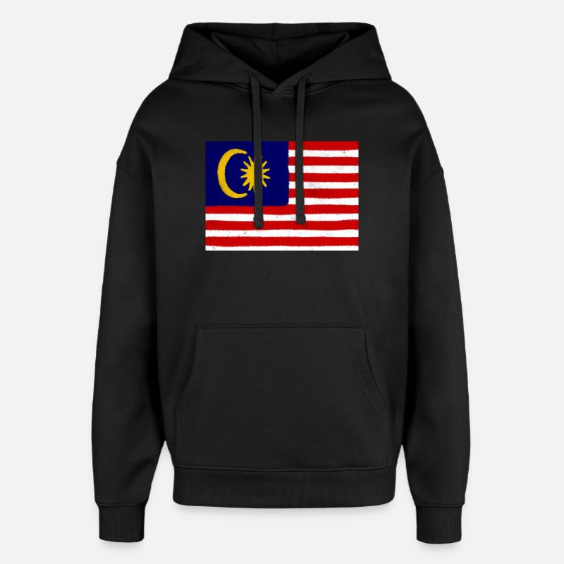 Drapeau de la Malaisie - Sweat à capuche unisexe Stanley/Stella Oversized - noir