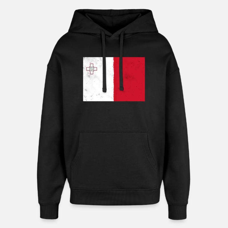 Flagge von Malta - Oversized Unisex Hoodie von Stanley/Stella - Schwarz