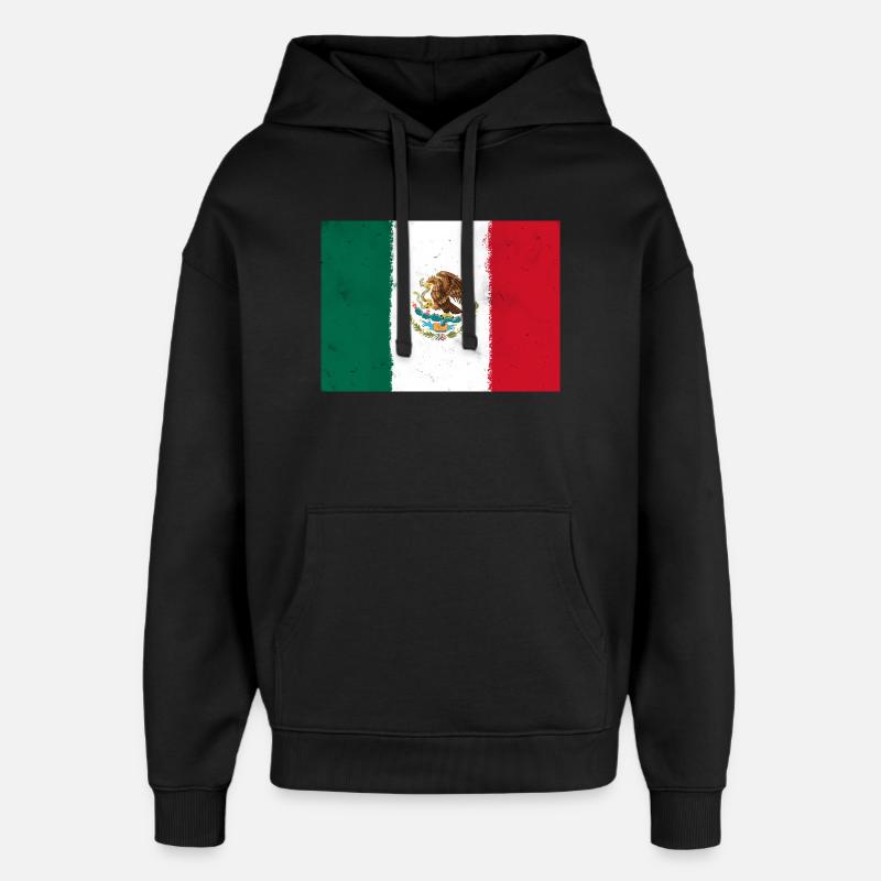 Drapeau du Mexique - Sweat à capuche unisexe Stanley/Stella Oversized - noir