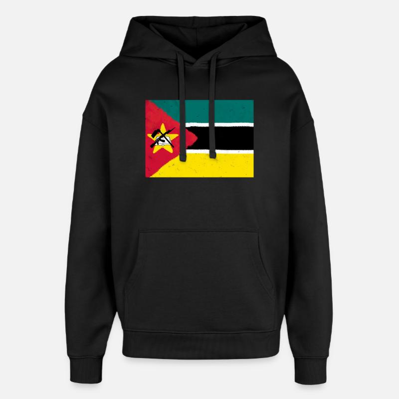 Drapeau du Mozambique - Sweat à capuche unisexe Stanley/Stella Oversized - noir