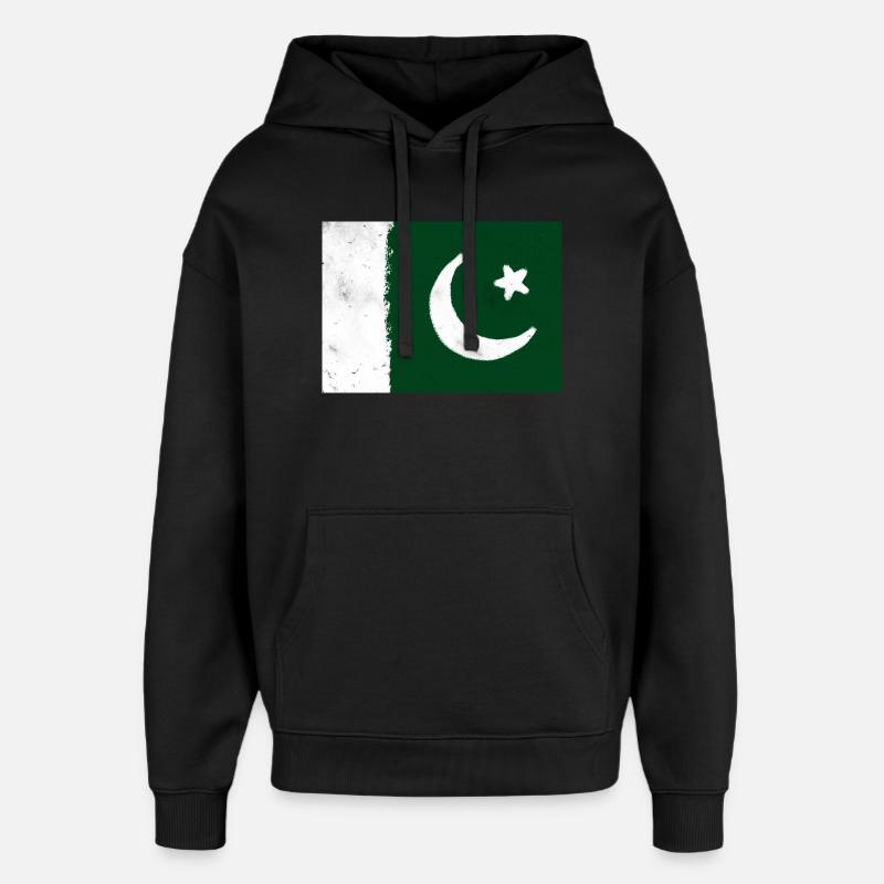 Drapeau du Pakistan - Sweat à capuche unisexe Stanley/Stella Oversized - noir