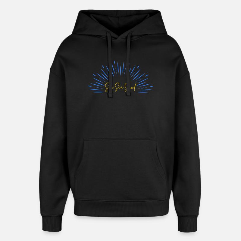 Sun Sea Sand - Sweat à capuche unisexe Stanley/Stella Oversized - noir