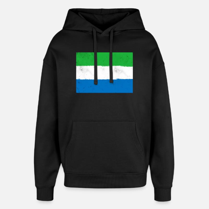 Drapeau de la Sierra Leone - Sweat à capuche unisexe Stanley/Stella Oversized - noir