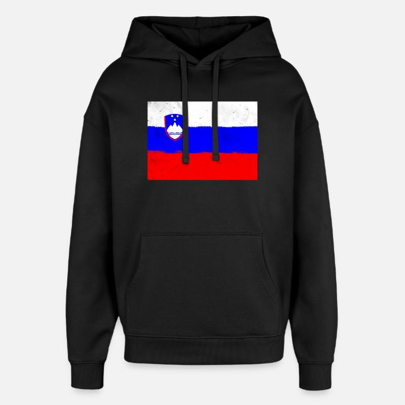 Drapeau de la Slovénie - Sweat à capuche unisexe Stanley/Stella Oversized - noir