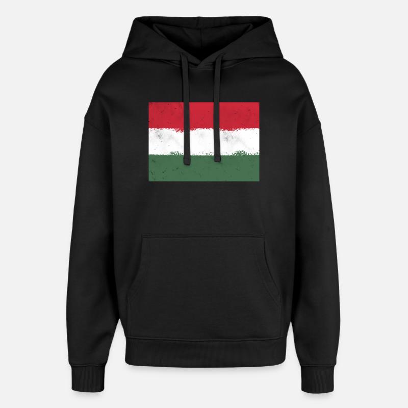 Flagge von Ungarn - Oversized Unisex Hoodie von Stanley/Stella - Schwarz