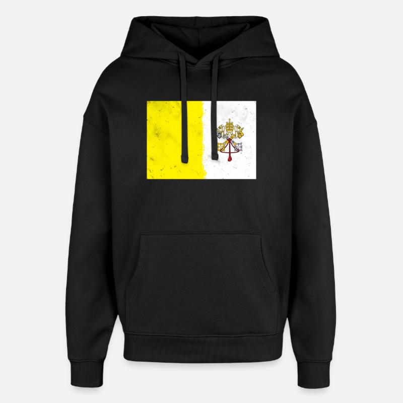 Drapeau du Vatican - Sweat à capuche unisexe Stanley/Stella Oversized - noir