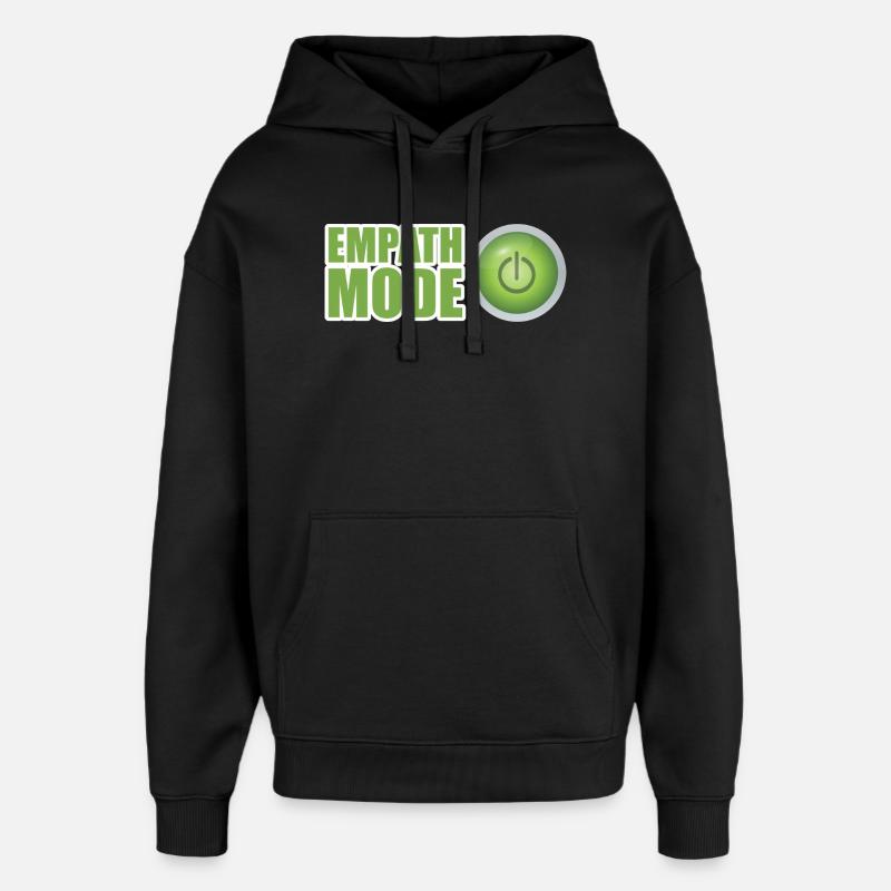 Empath Mode Green Power Button Design - Oversized Unisex Hoodie by Stanley/Stella - black
