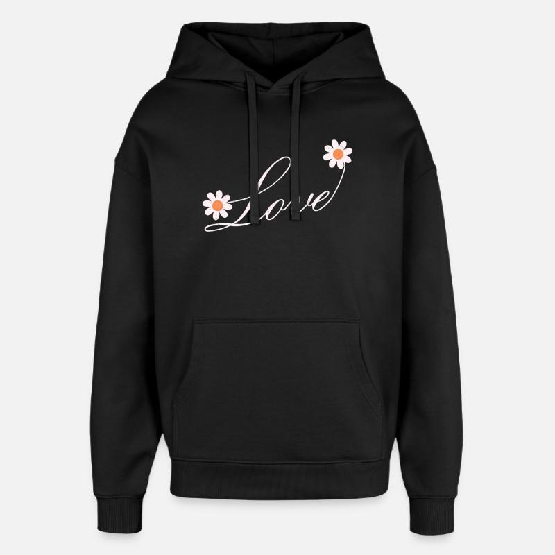 Blumenliebe Skript Design - Oversized Unisex Hoodie von Stanley/Stella - Schwarz