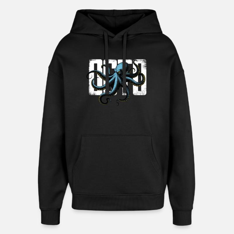 Pieuvre Stylisée - Sweat à capuche unisexe Stanley/Stella Oversized - noir